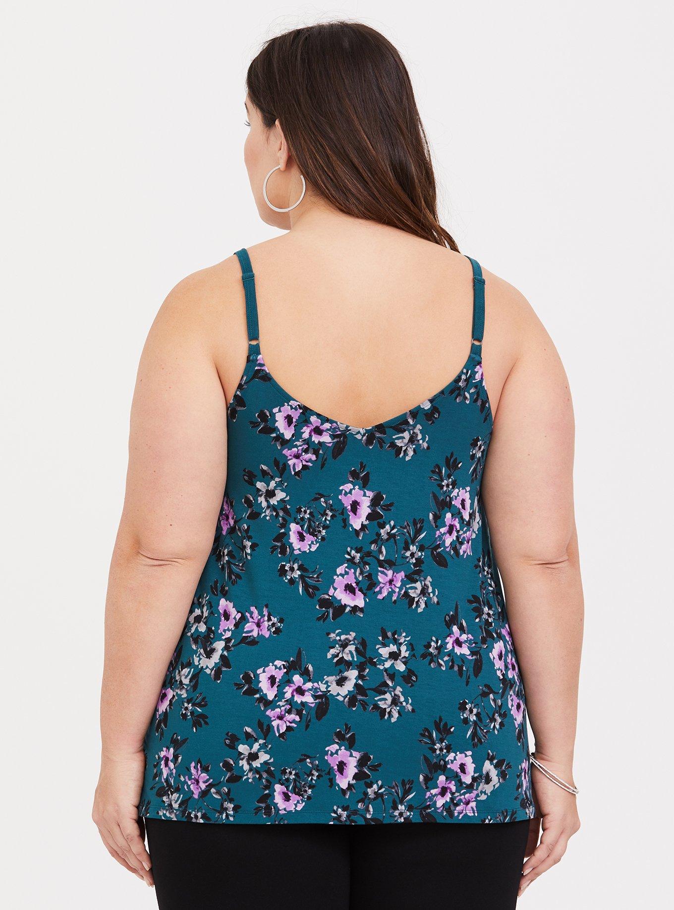 Super Soft Teal Floral Swing Cami, LANETTE FLORAL, alternate