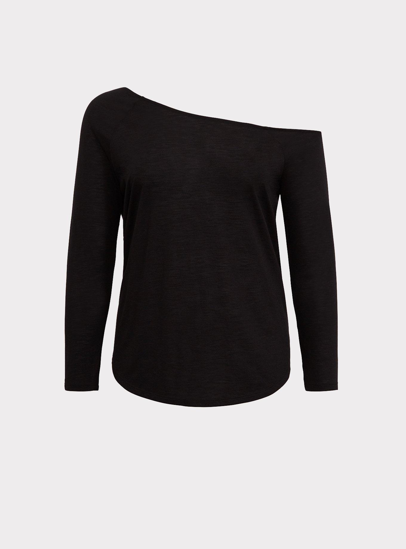 Torrid Solid Black 3/4 Sleeve Top Size 4X Plus (4) (Plus) - 49% off