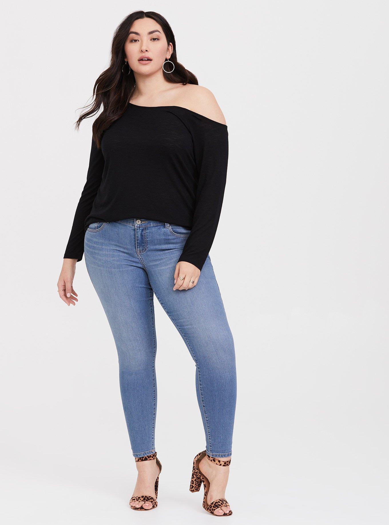 Off the shoulder shirts plus online size