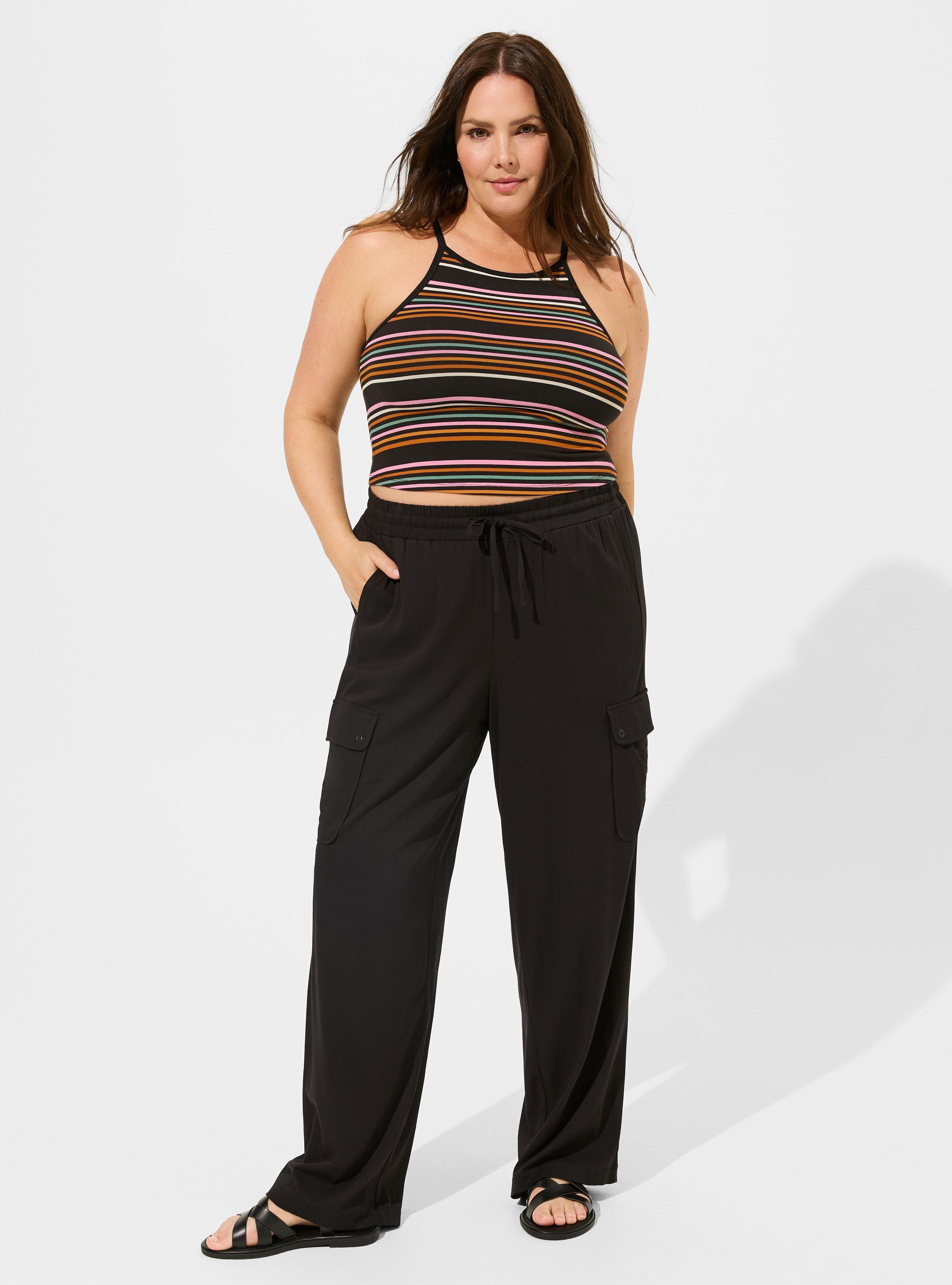 FOXY NEW YORK ブラック クロップドトップス 38 Plus Size - Foxy High Neck Crop Top - Torrid