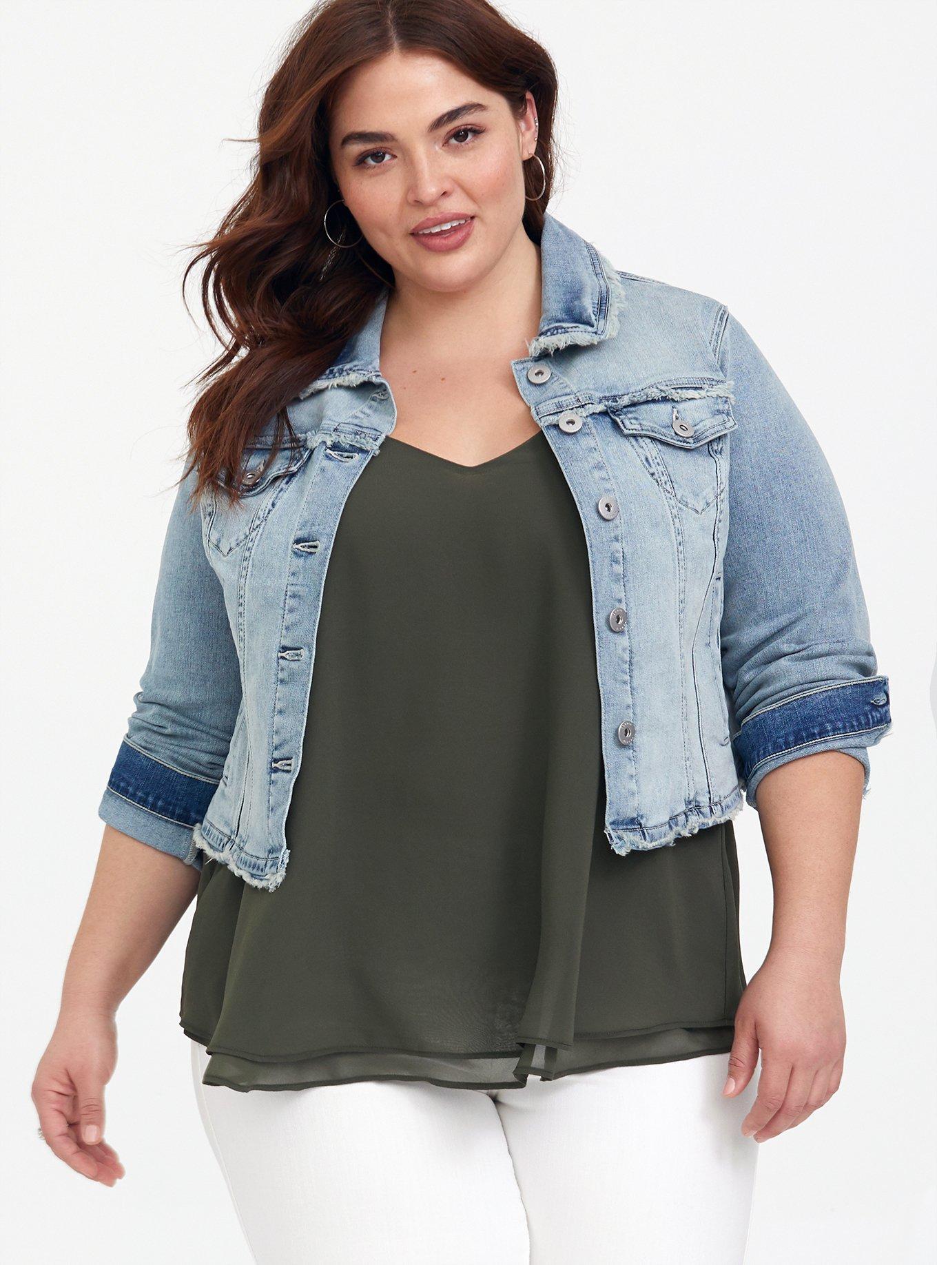 Torrid cropped 2025 denim jacket