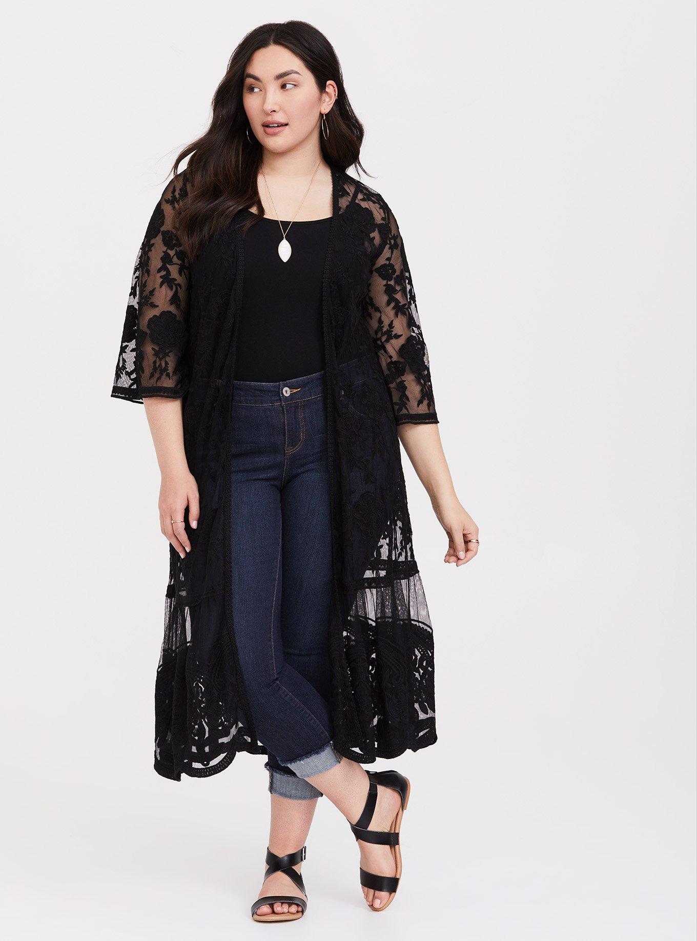 Black lace best sale kimono outfit