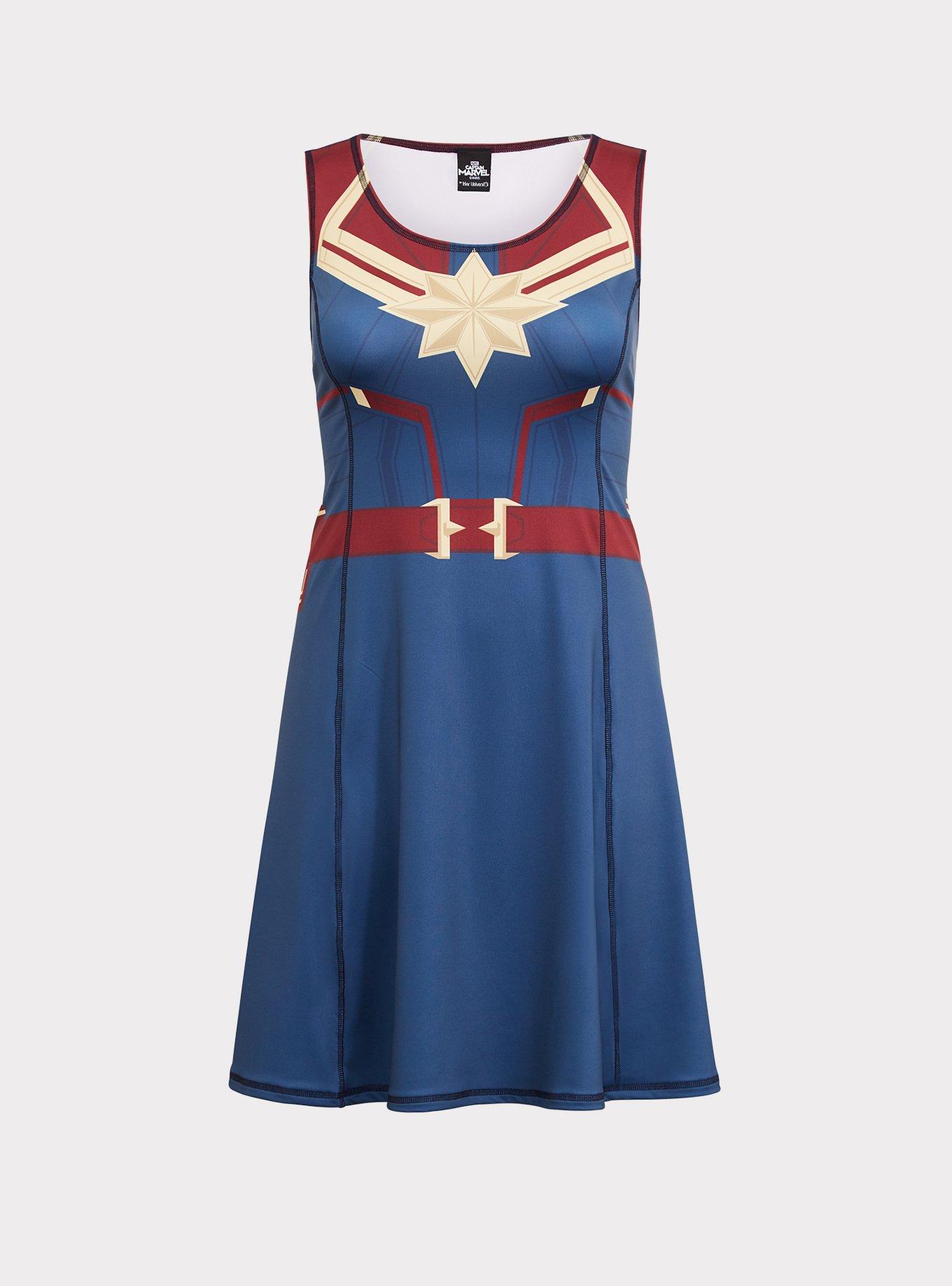 Plus Size Her Universe Captain Marvel Skater Dress Torrid