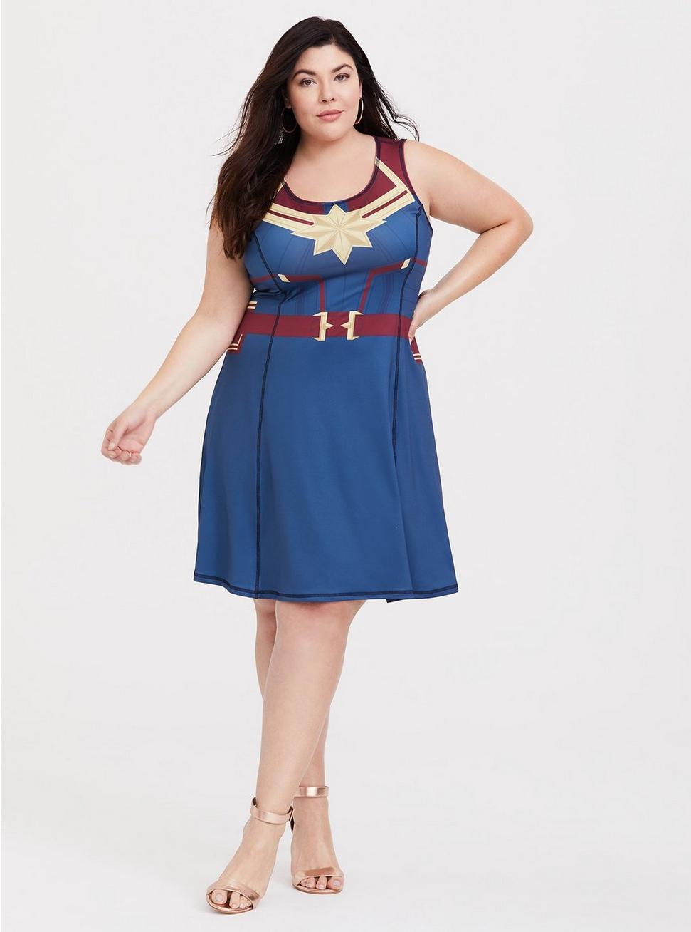 Plus Size - Her Universe Captain Marvel Skater Dress Torrid