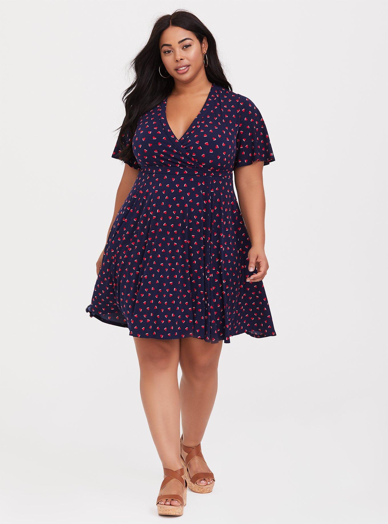 Plus Size - Mini Studio Knit Faux Wrap Dress - Torrid