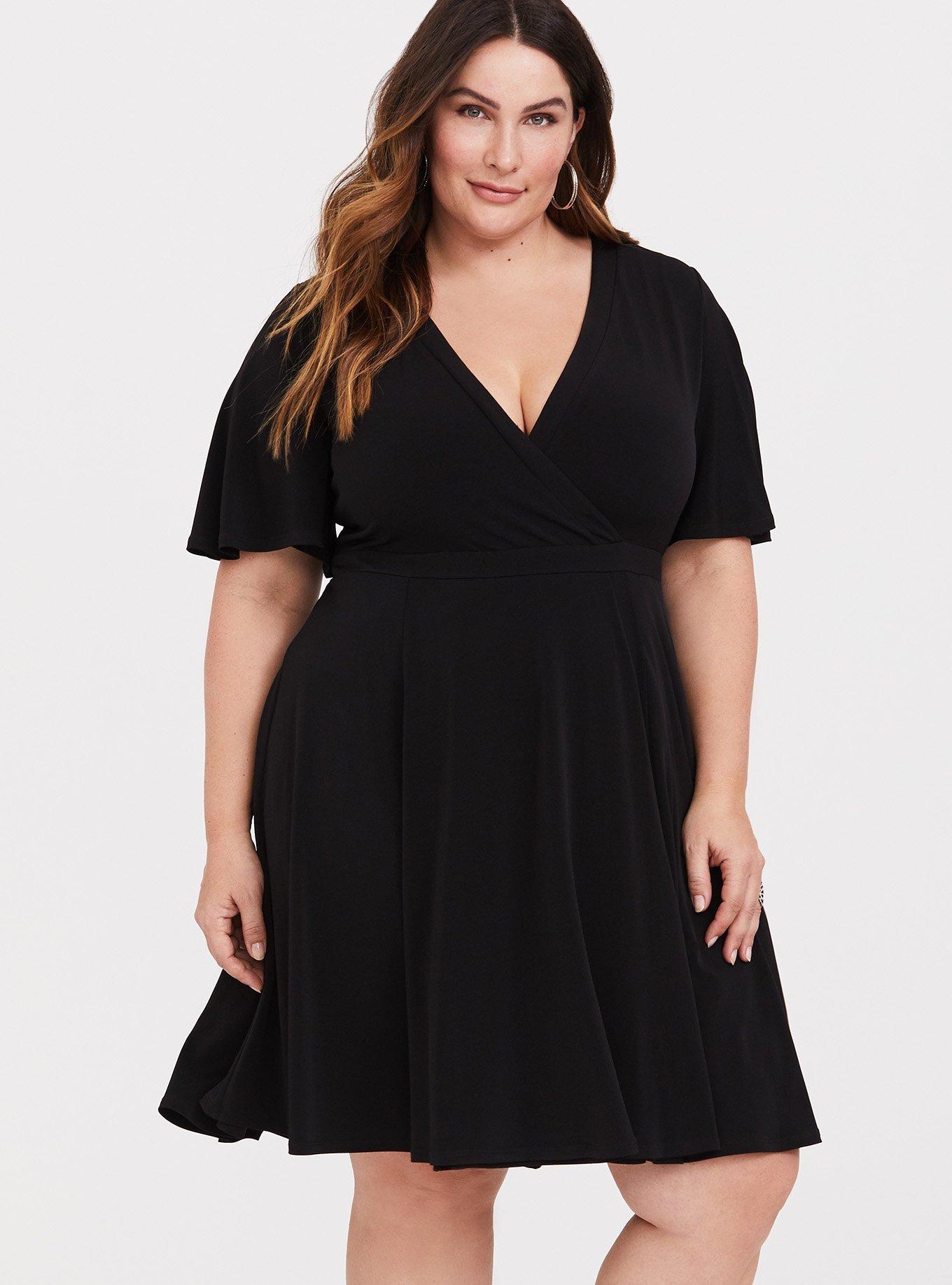Mini Studio Knit Faux Wrap Dress, , alternate
