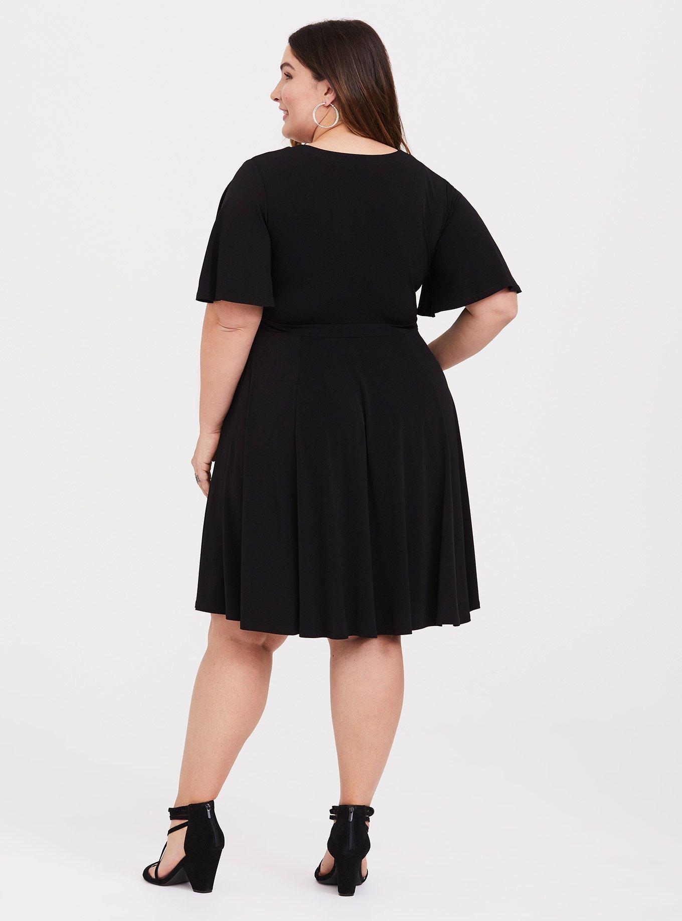 Mini Studio Knit Faux Wrap Dress, , alternate