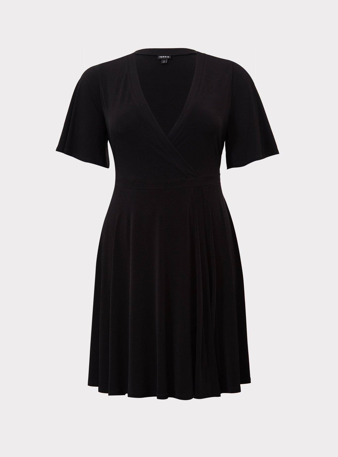 Mini Studio Knit Faux Wrap Dress, , hi-res