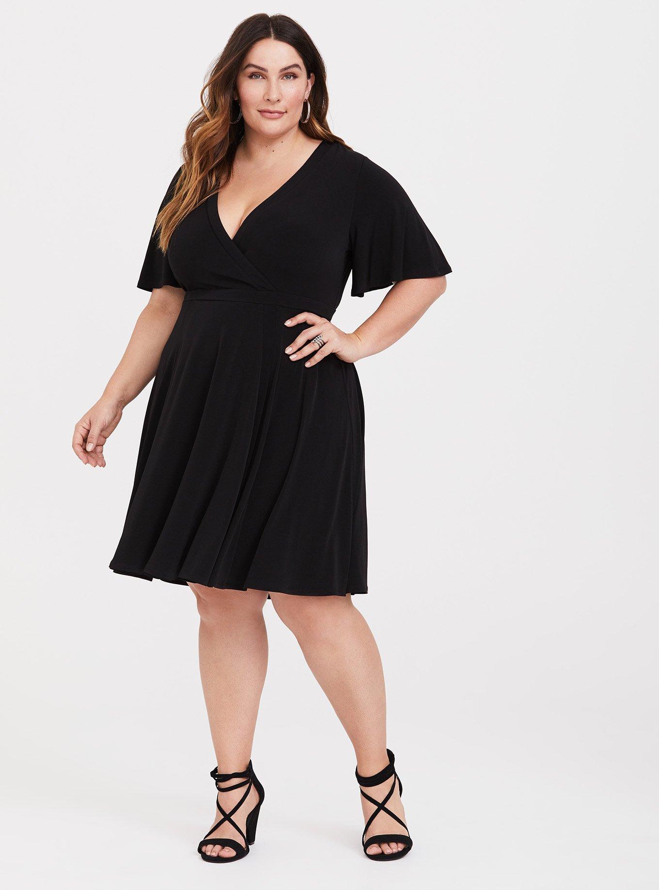 Mini Studio Knit Faux Wrap Dress, , hi-res