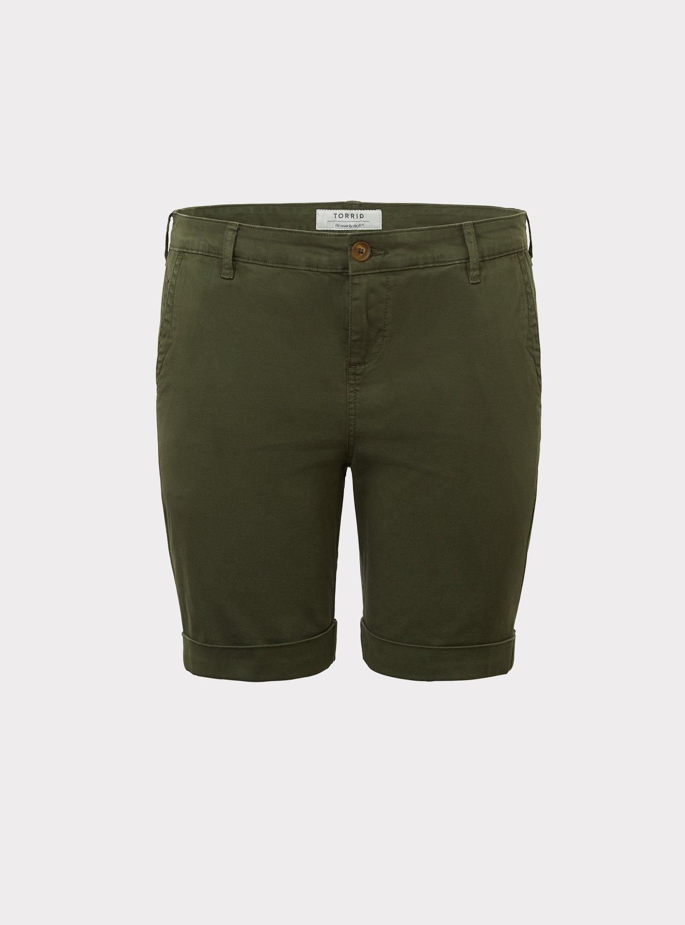 Plus Size Chino Bermuda Short - Olive, , hi-res