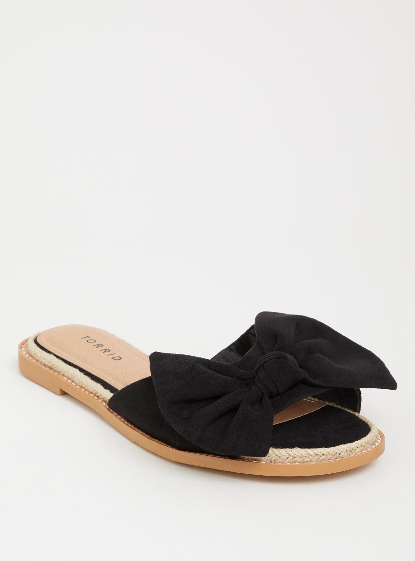 Black bow slides deals