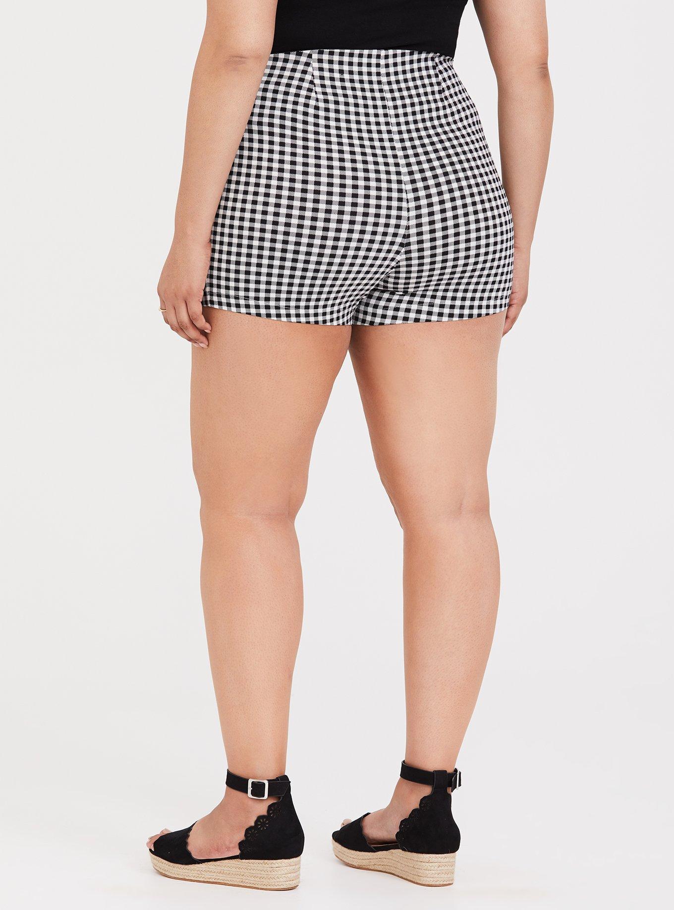 Gingham High Waist Short, MINI GINGHAM PLAID, alternate