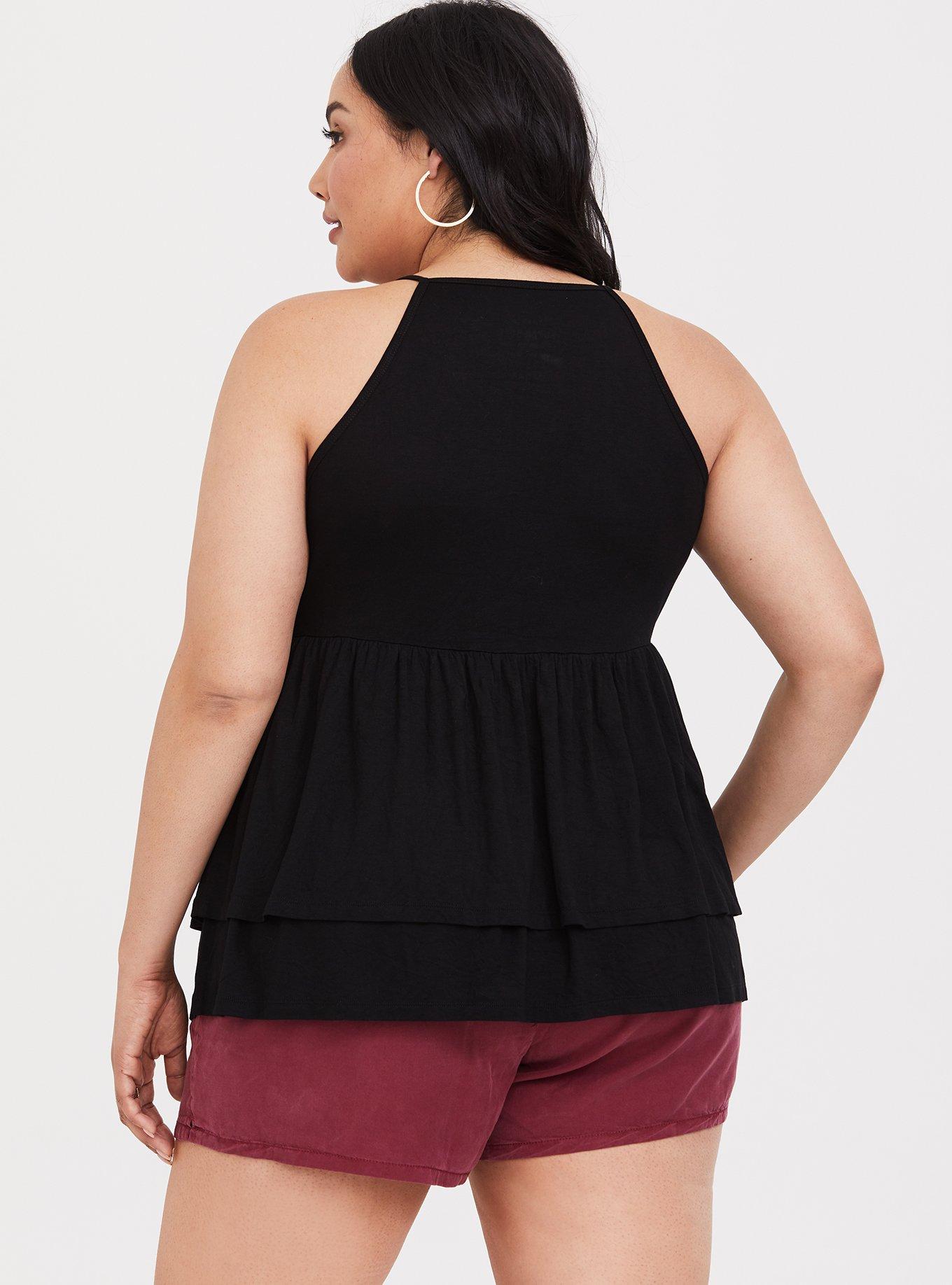 Plus Size Super Soft Black Lace Babydoll Tank Torrid