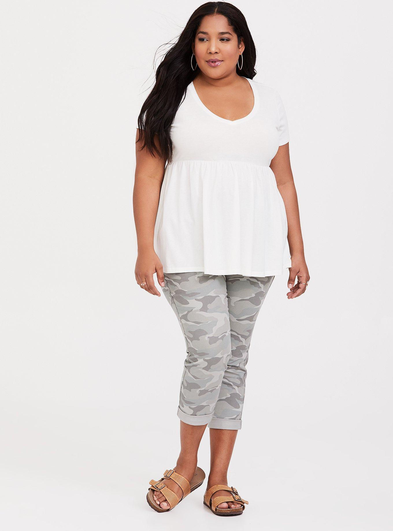 Plus Size Girlfriend Heritage Cotton Babydoll Tee, , alternate