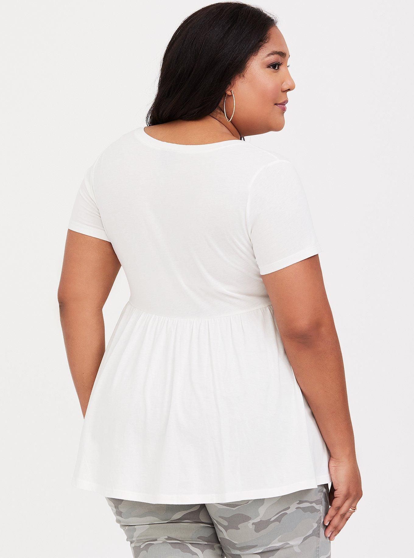 Plus Size Girlfriend Heritage Cotton Babydoll Tee, , alternate