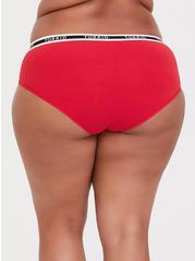 Plus Size Cotton Mid-Rise Hipster Logo Panty, RUBY TUESDAY, alternate