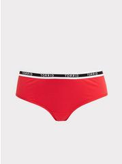 Plus Size Cotton Mid-Rise Hipster Logo Panty, RUBY TUESDAY, hi-res