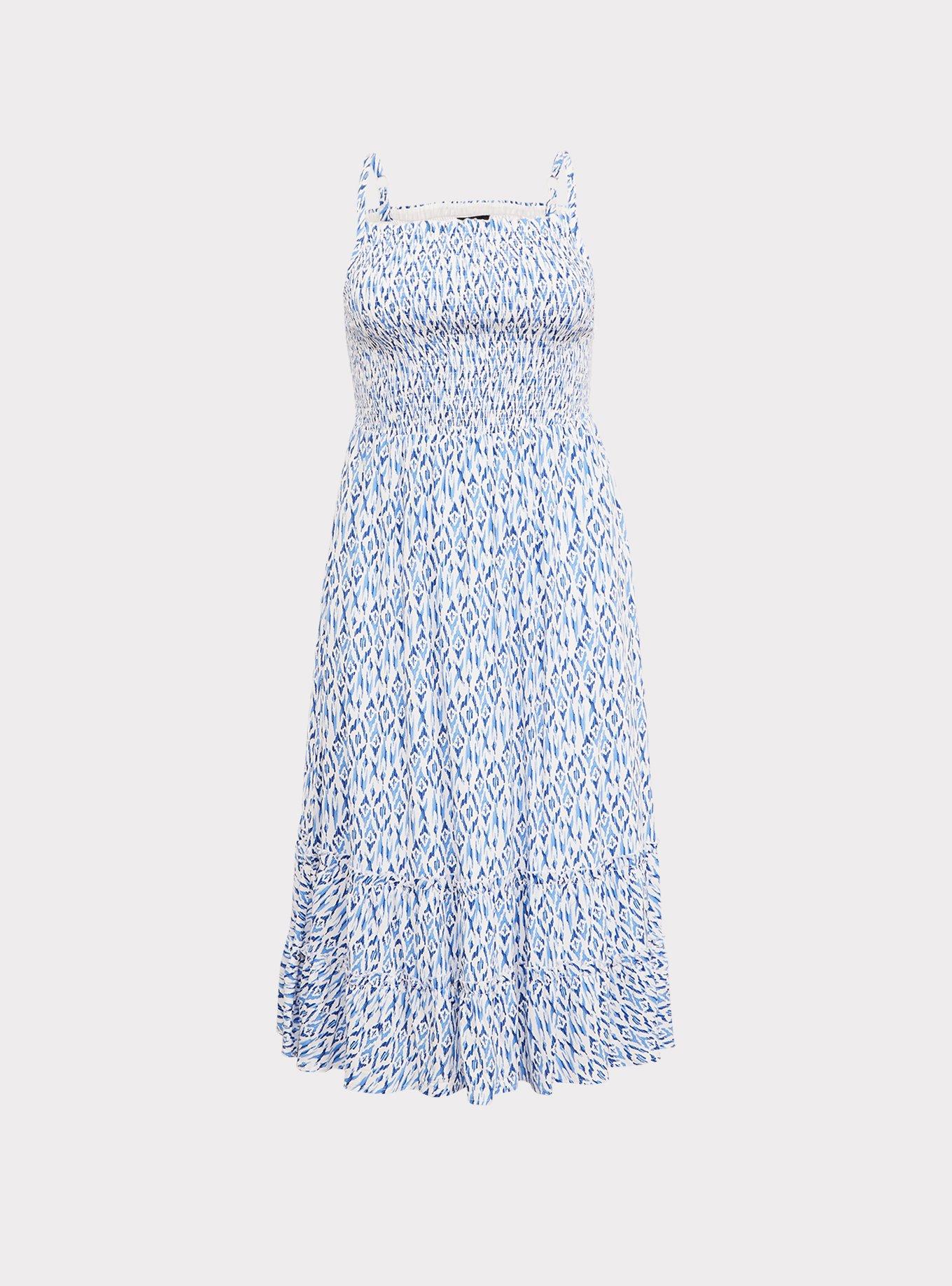 Blue Ikat Midi Dress