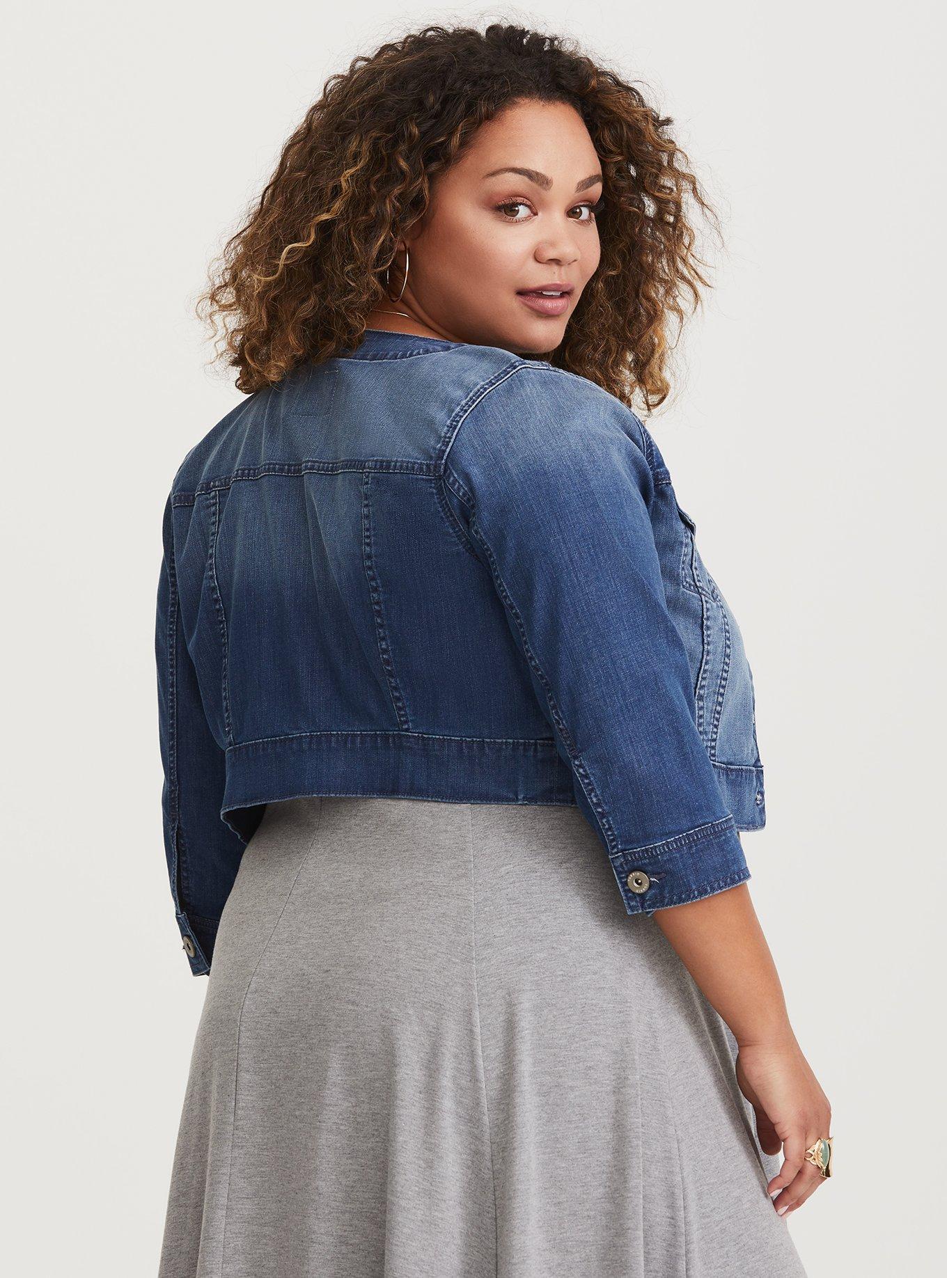 Torrid collarless jean outlet jacket