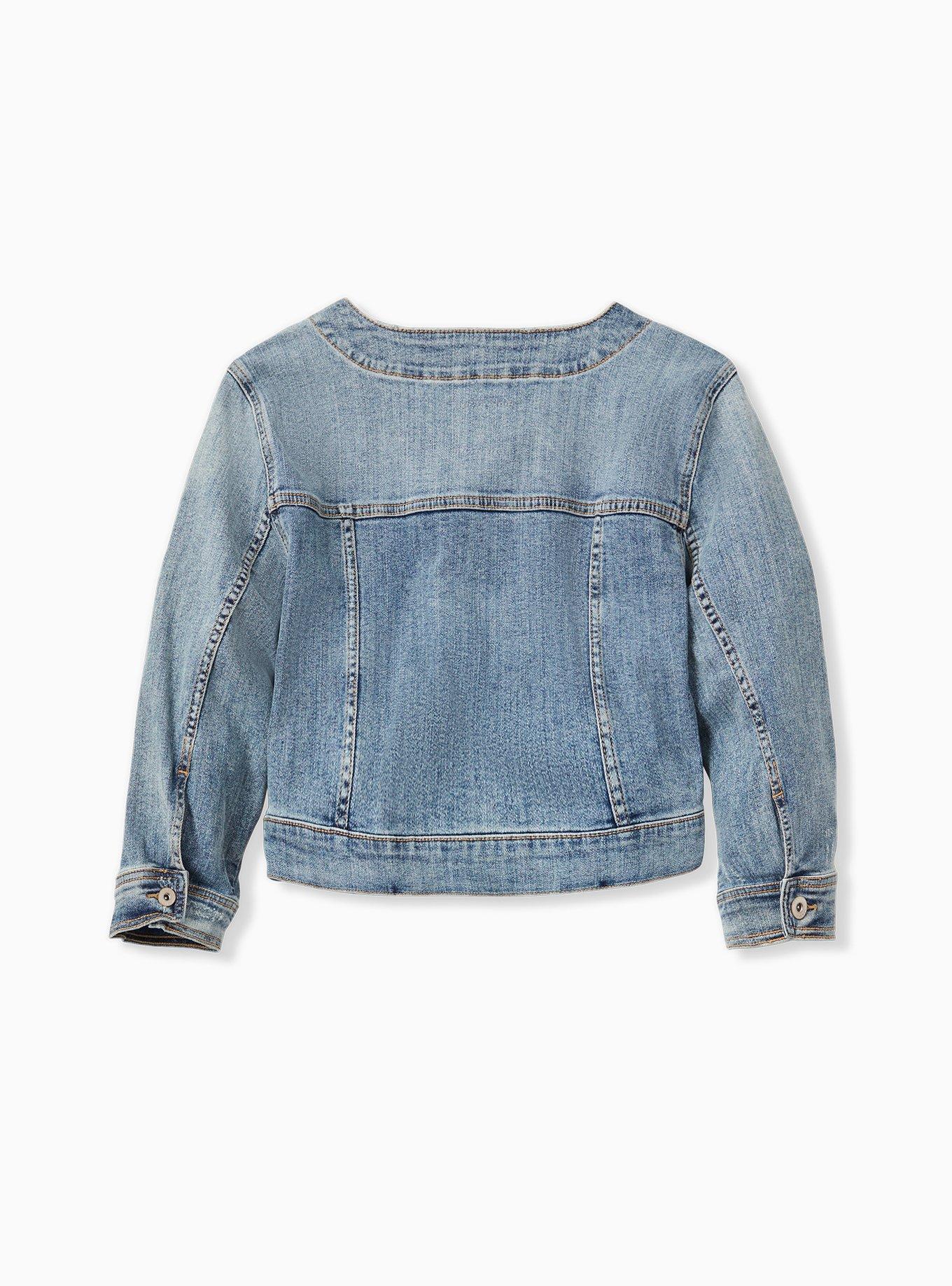 Torrid collarless jean store jacket