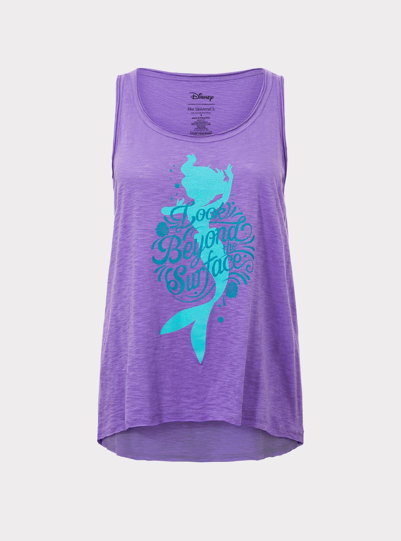 Plus Size - Her Universe Disney The Little Mermaid Ariel Look Beyond Purple  Sleep Tank - Torrid