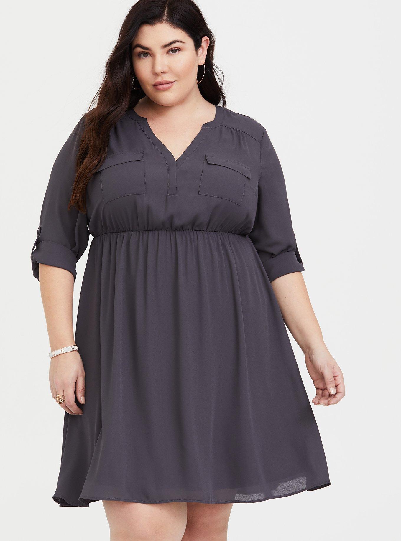 Plus Size Mini Georgette Shirt Dress Torrid