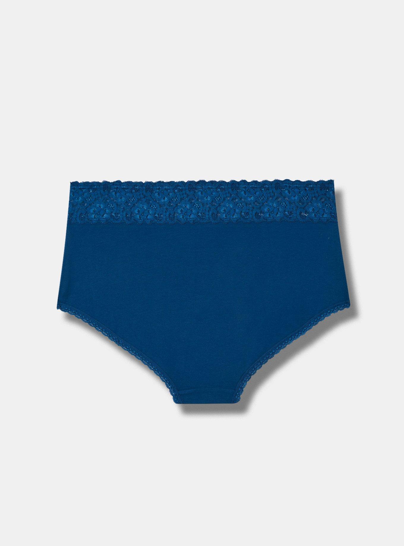 Plus Size Cotton MidRise Brief Lace Trim Panty Torrid
