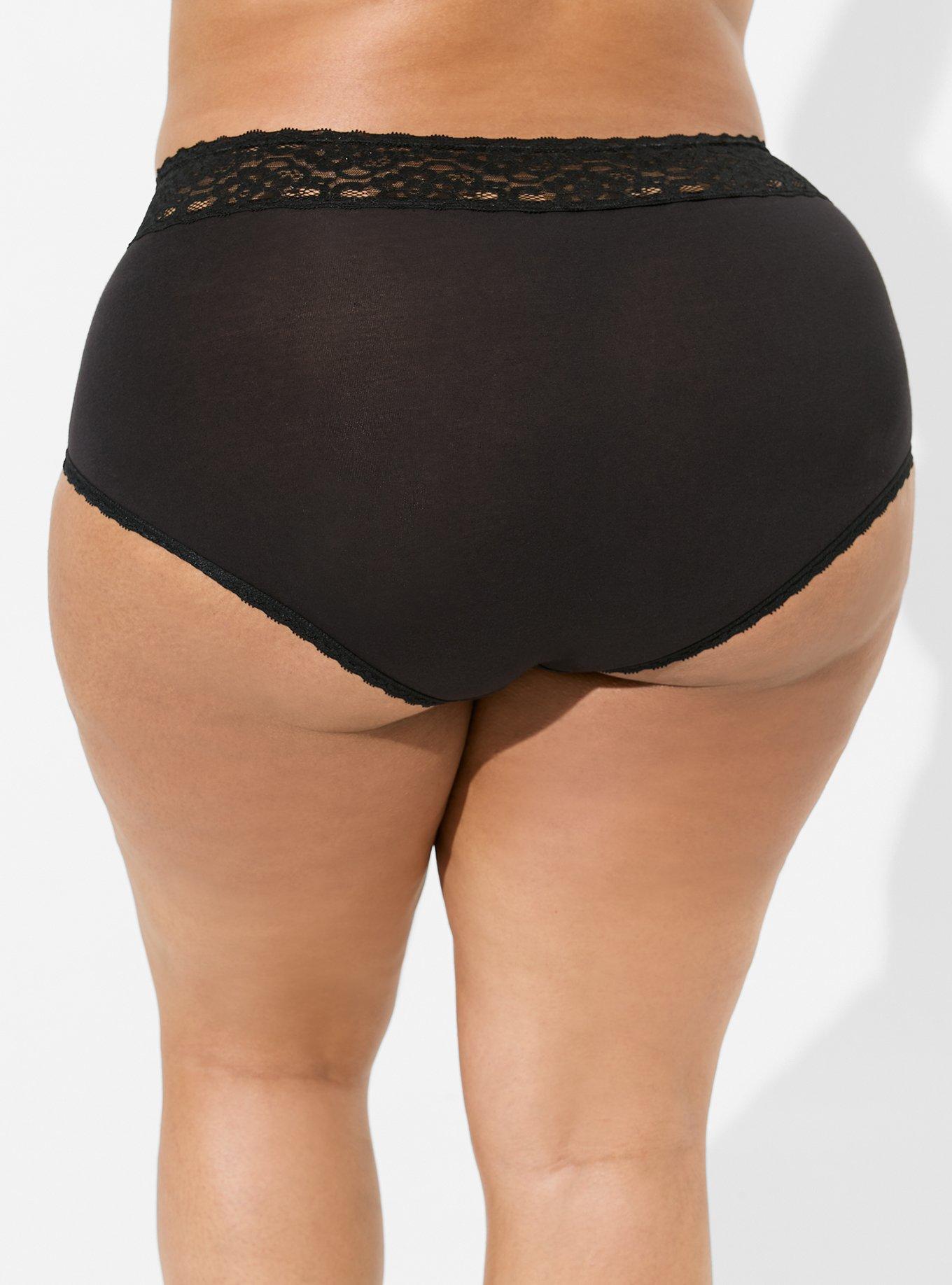 Cotton Full Brief Panty With Lace Trim