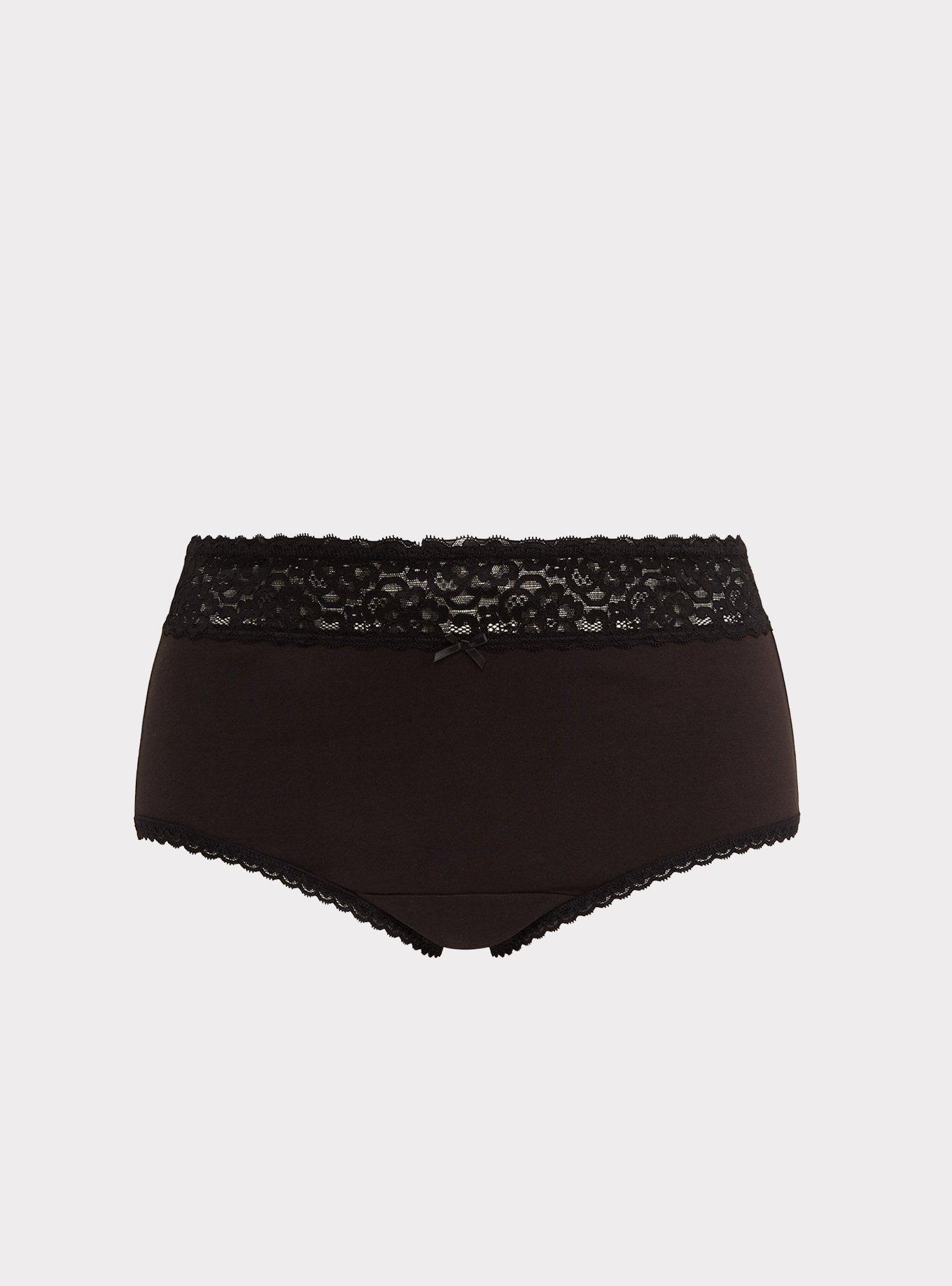 Cotton Mid-Rise Brief Lace Trim Panty