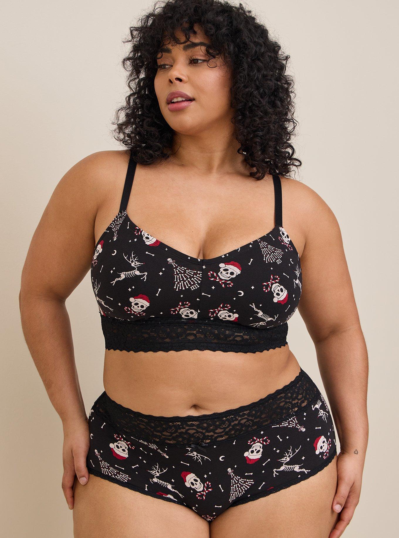 Plus Size - Cotton Mid-Rise Brief Lace Trim Panty - Torrid