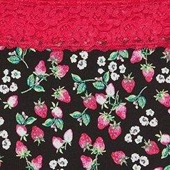 Cotton Mid-Rise Brief Panty, STRAWBERRY BLOOM RICH BLACK, swatch