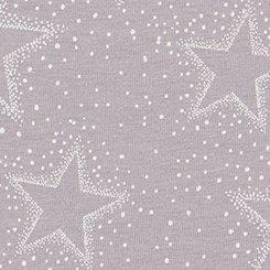 Plus Size Cotton Mid-Rise Lace Trim Brief Panty, SPARKLE STARS FORMAL GREY, swatch