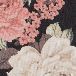 Plus Size Cotton Mid-Rise Lace Trim Brief Panty, LOVER FLORAL SMALL RICH BLACK, swatch