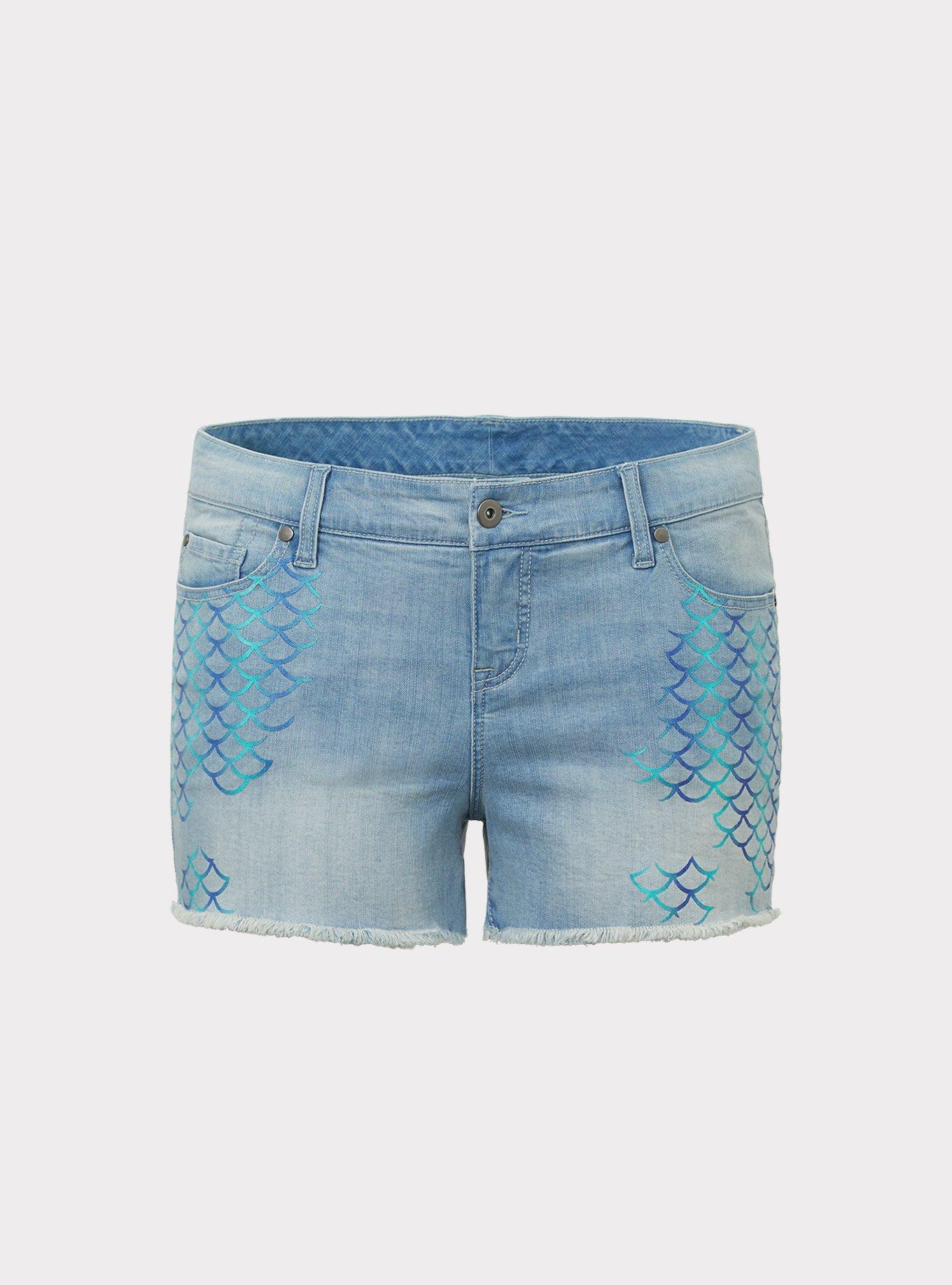 Her Universe Disney The Little Mermaid Skinny Short Short - Vintage Stretch Light Wash, , hi-res