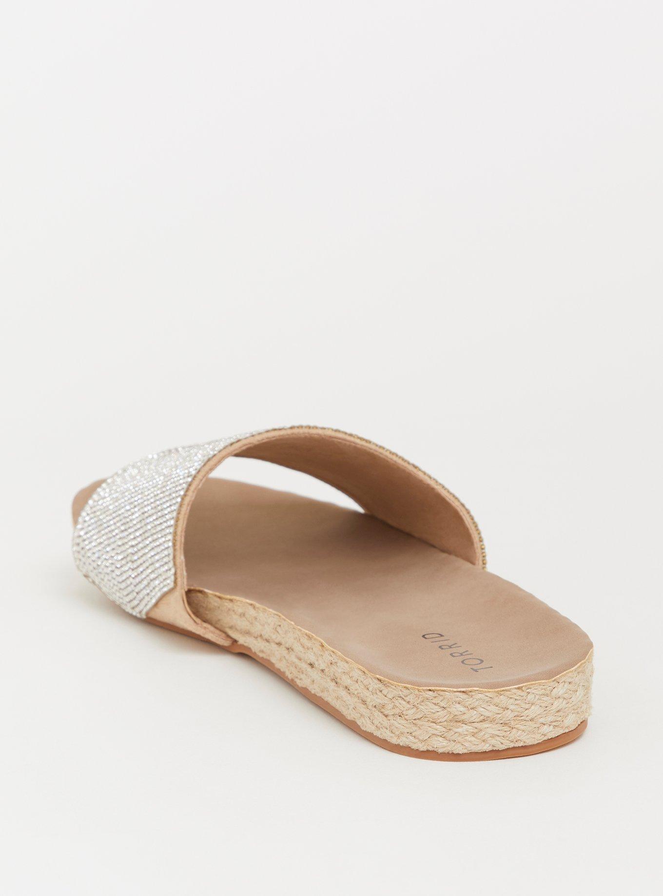Tan Rhinestone Slide (WW), NATURAL, alternate
