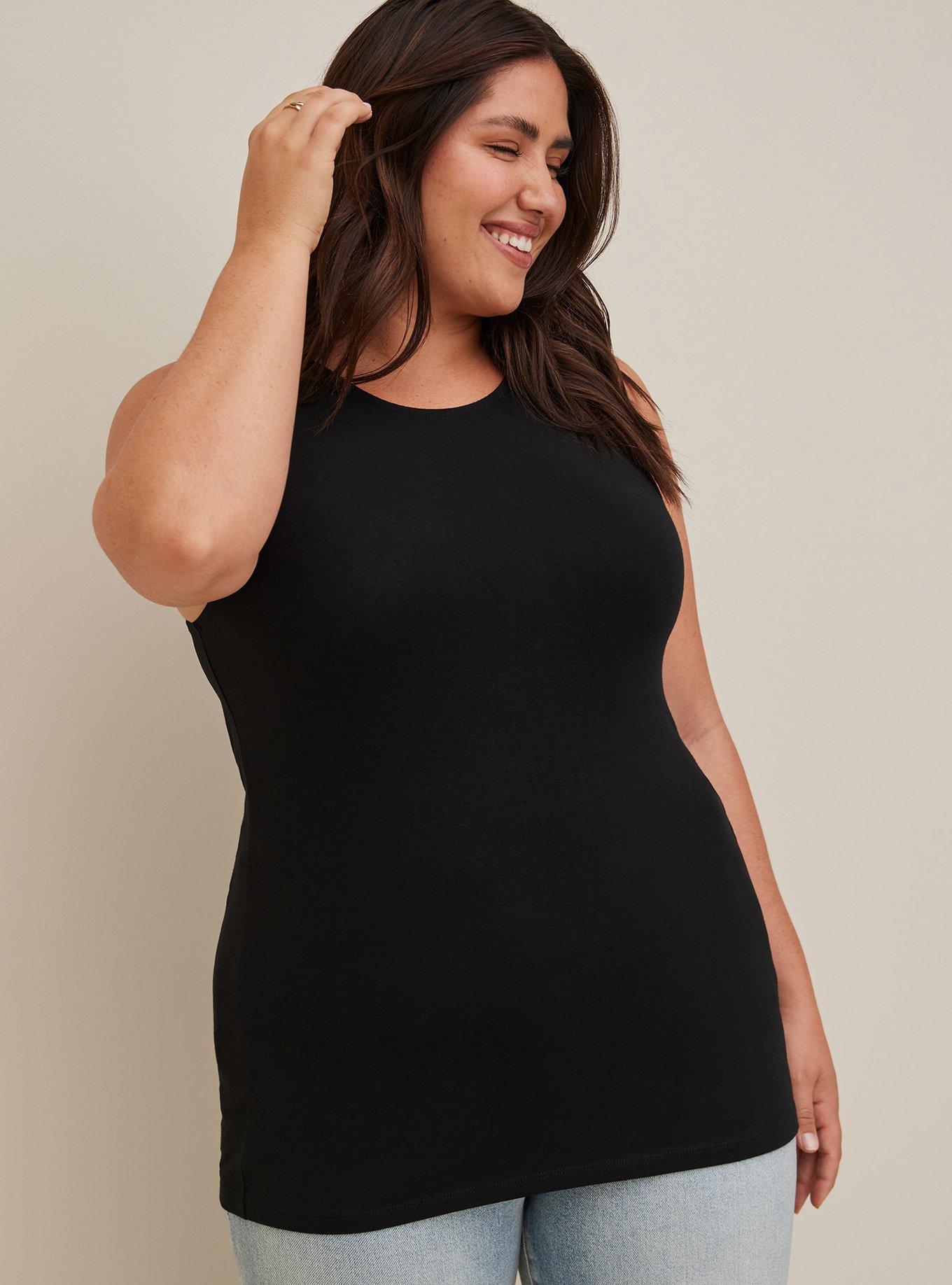 Foxy High Neck Tank, DEEP BLACK, alternate