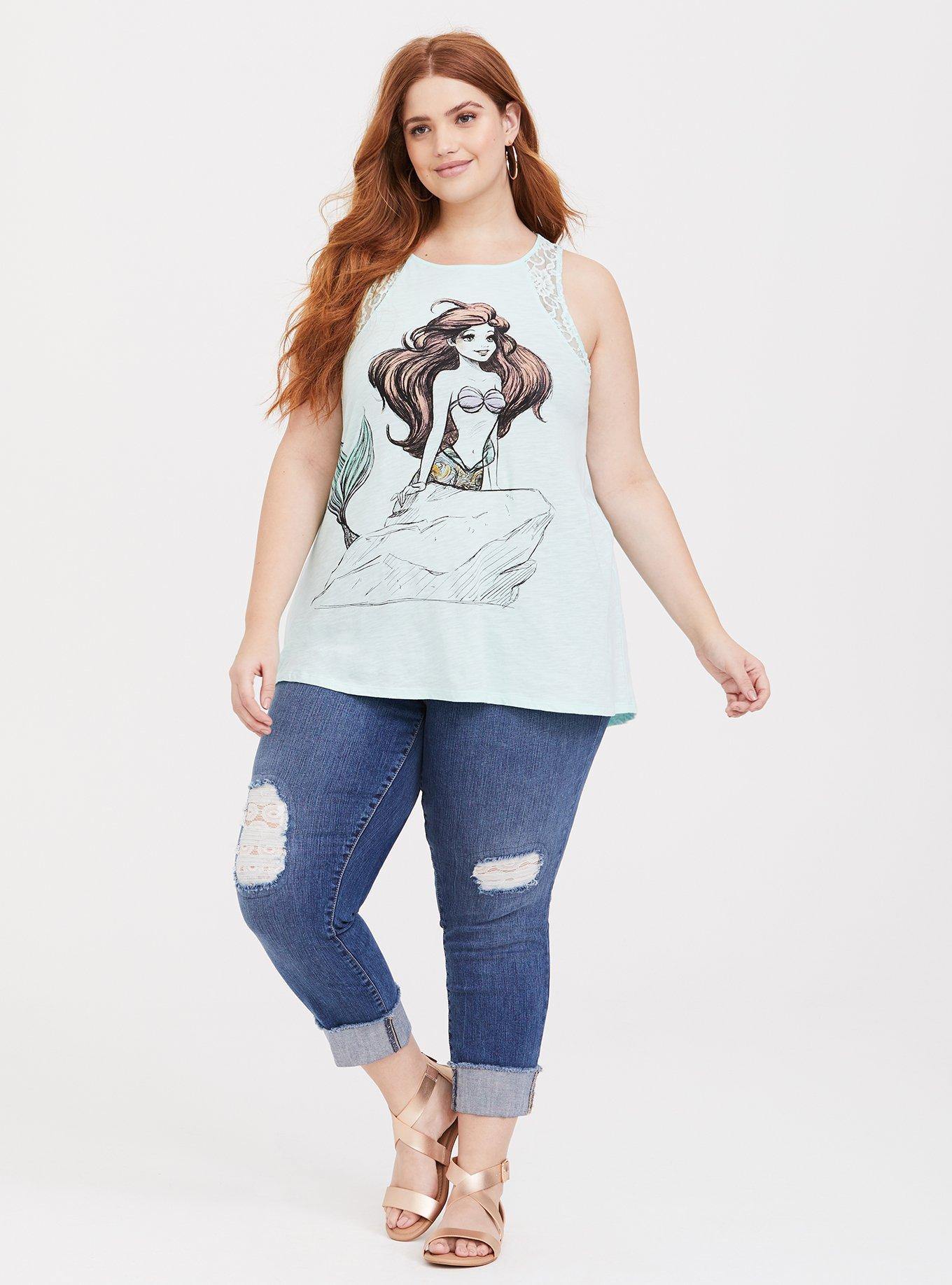 Her Universe Disney The Little Mermaid Ariel Super Soft Mint Green Tank, AQUA, alternate