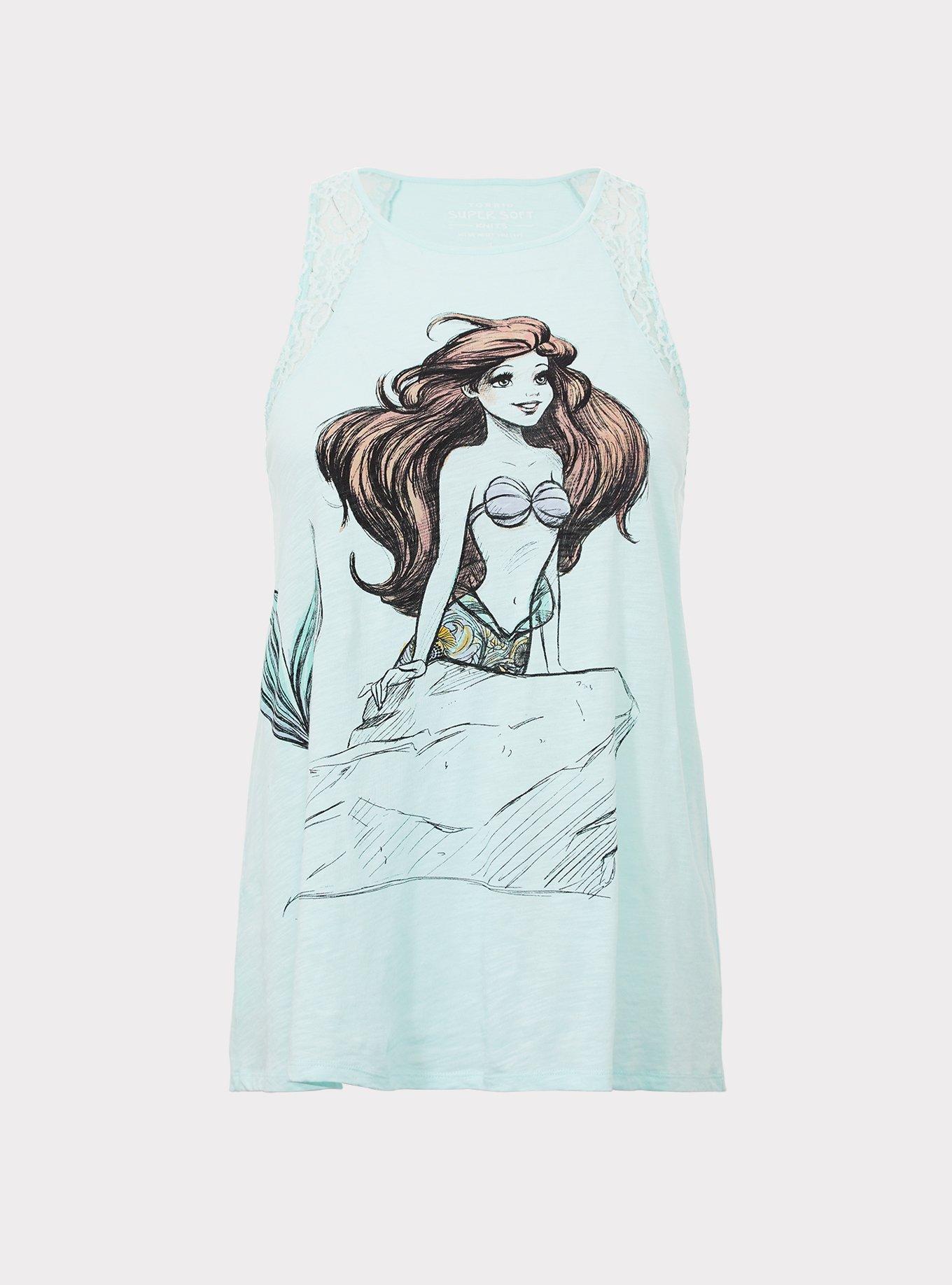 Her Universe Disney The Little Mermaid Ariel Super Soft Mint Green Tank, AQUA, hi-res