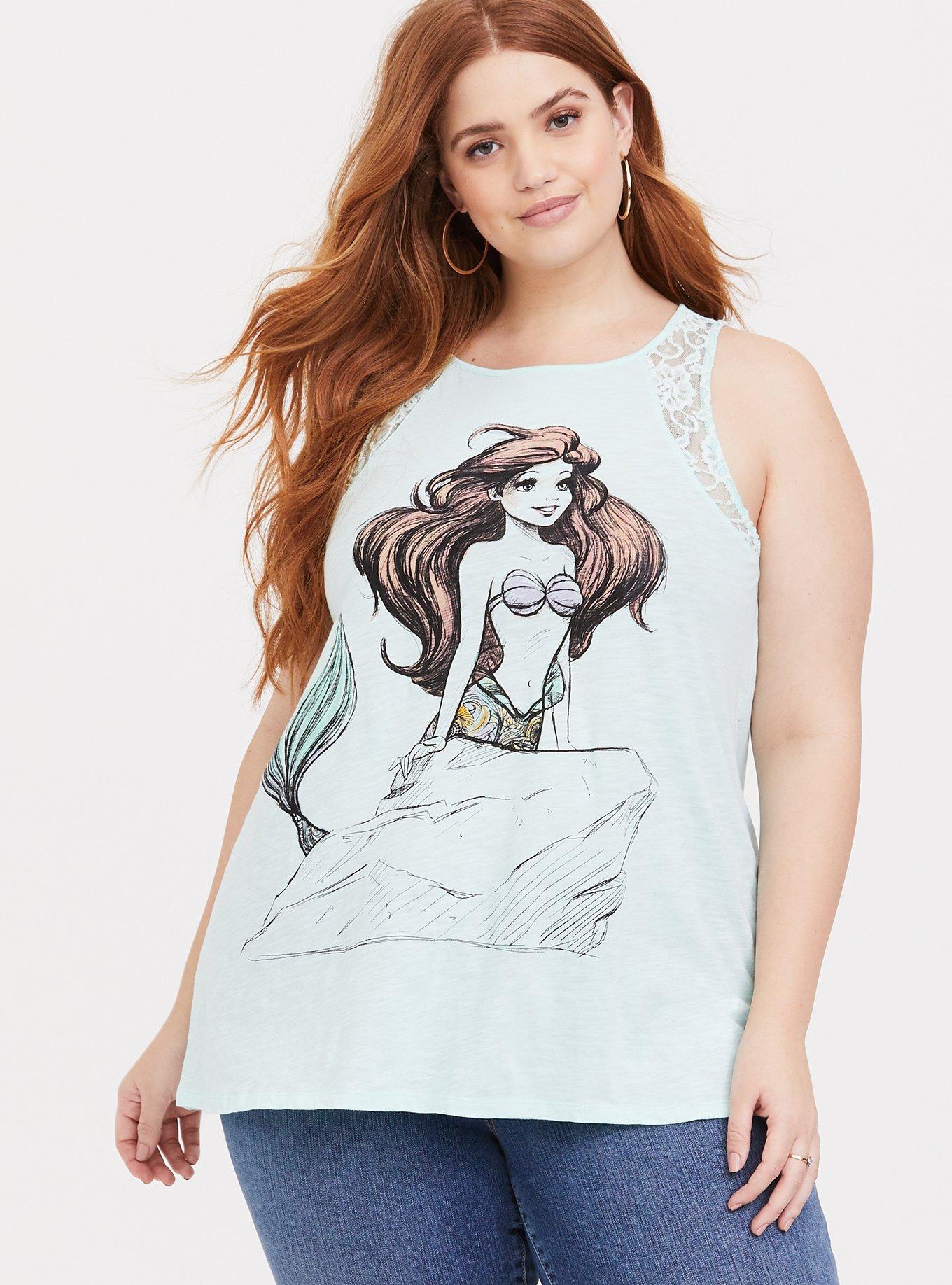 Her Universe Disney The Little Mermaid Ariel Super Soft Mint Green Tank, AQUA, hi-res