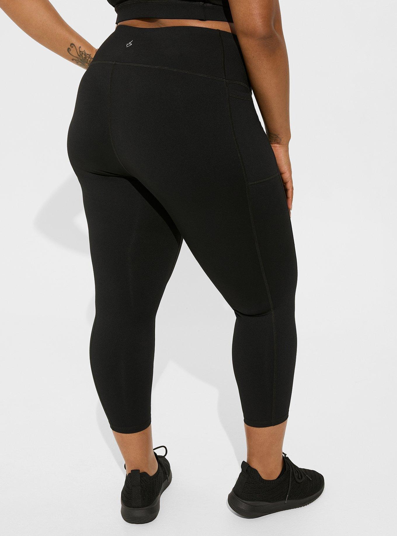 Plus Size - Crop Premium Legging - Double Stripes Black - Torrid