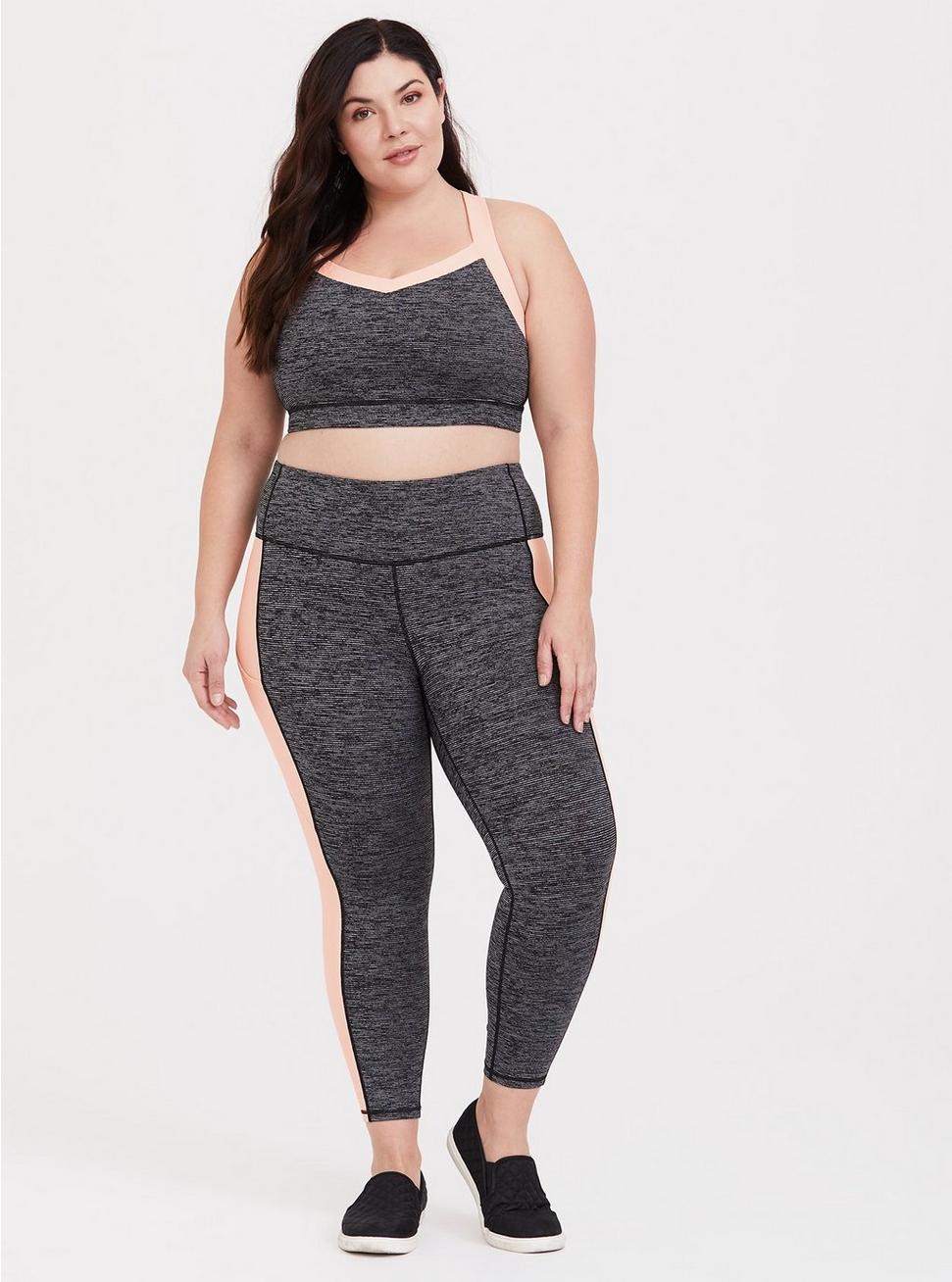 Plus Size Performance Core Crop Active Legging With Side Pockets, SPACE DYE PINK, alternate