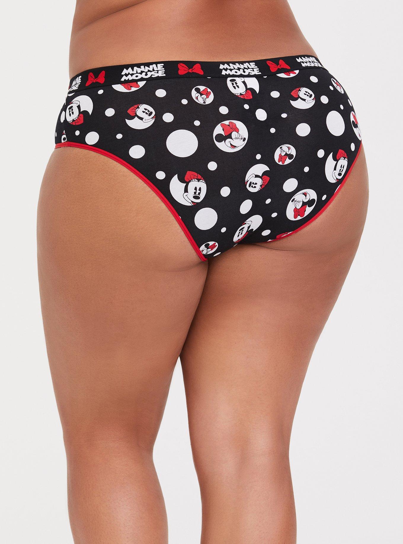 Disney Panties Minnie Mouse Womens Size L THREE PAIR Hipsters Gray