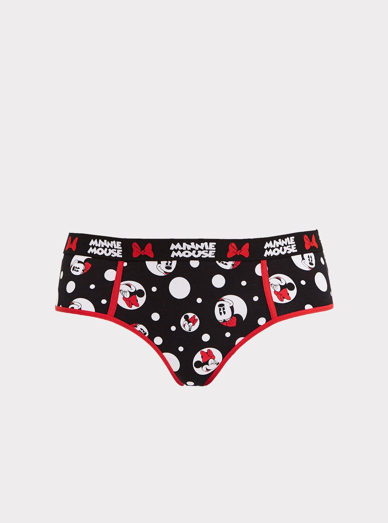 Plus Size - Disney Cheeky Panty - Cotton Mickey Mouse Plaid Red - Torrid