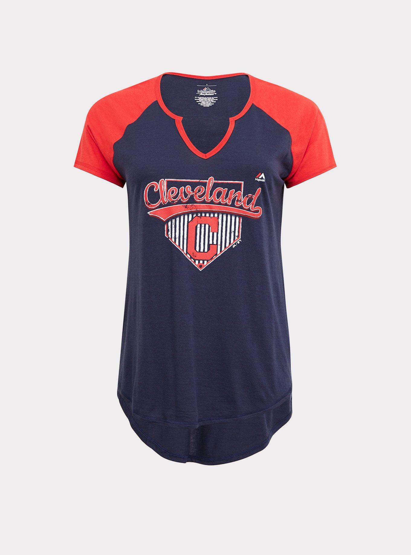 Vintage Cleveland Indians shirt, MLB navy blue graphic tee - AU L