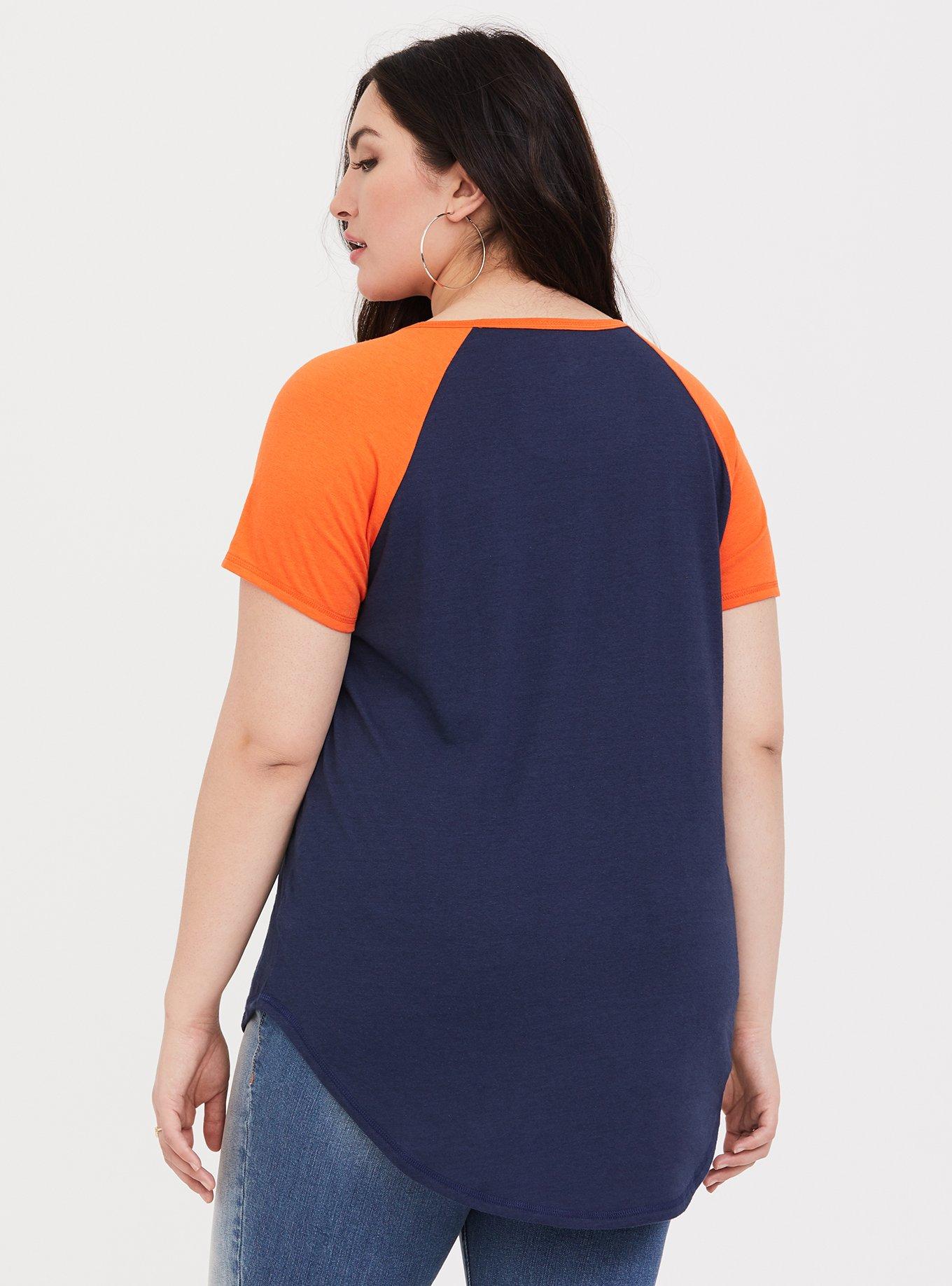 Plus Size MLB Detroit Tigers Navy Classic Fit Raglan Tee, PEACOAT, alternate