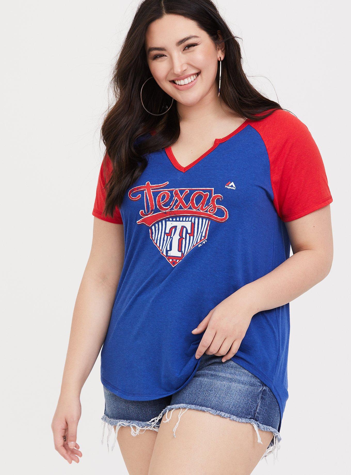 Plus Size - MLB Texas Rangers Blue Triblend Tee - Torrid