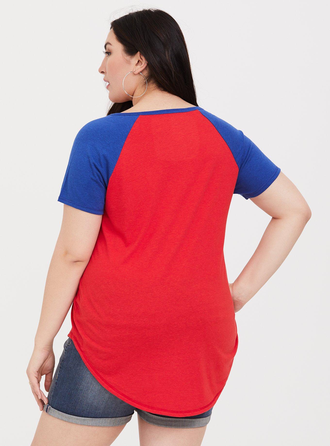 Plus Size MLB Philadelphia Phillies Red Classic Fit Raglan Tee, JESTER RED, alternate