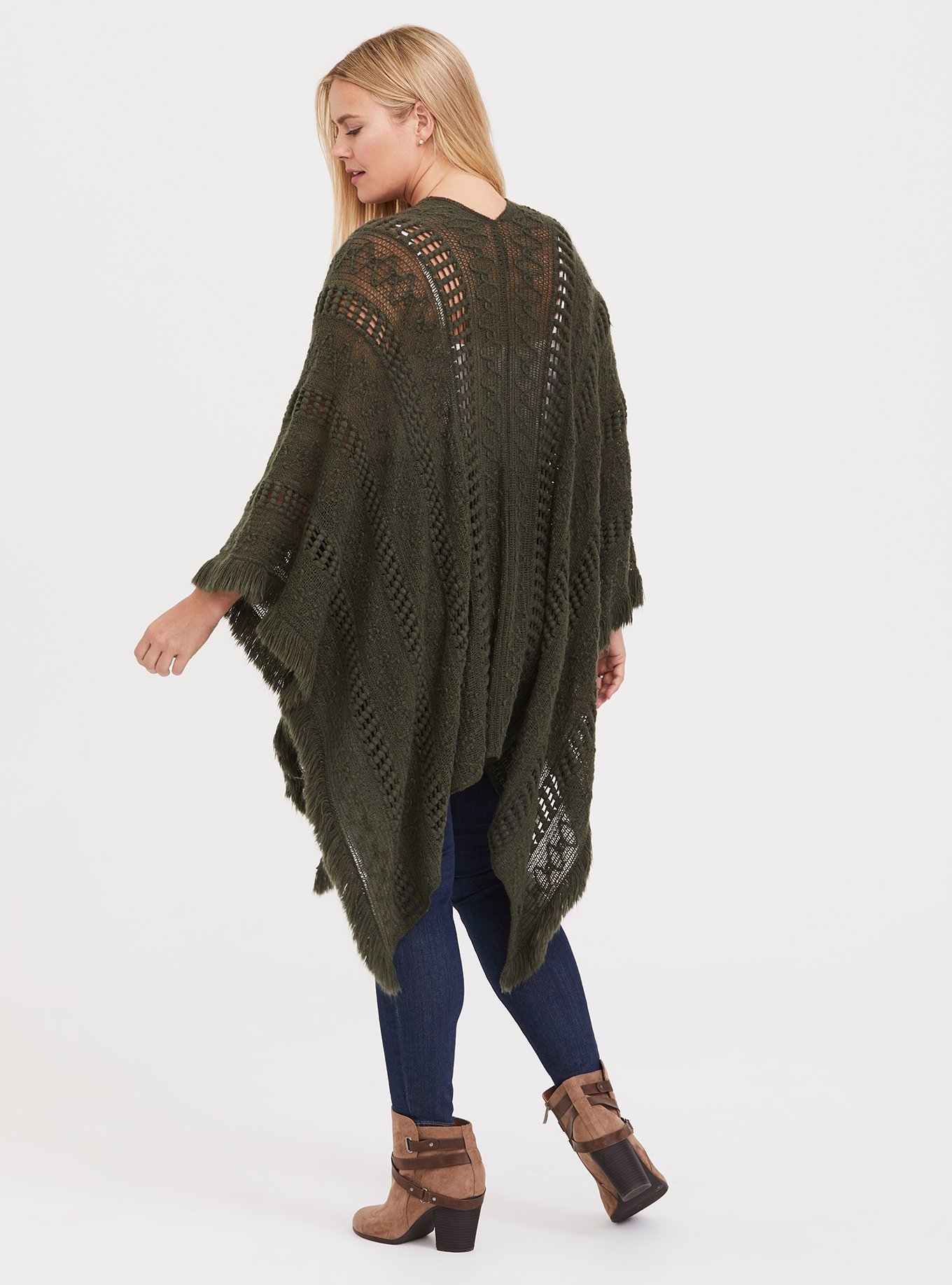 Plus Size - Open Knit Woven Ruana - Torrid