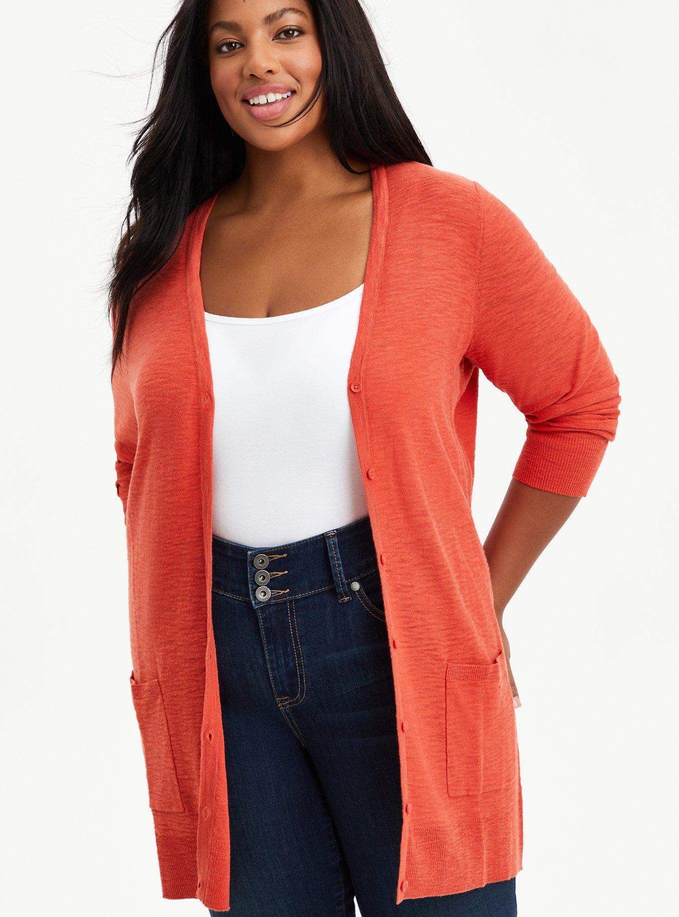 Orange boyfriend outlet cardigan