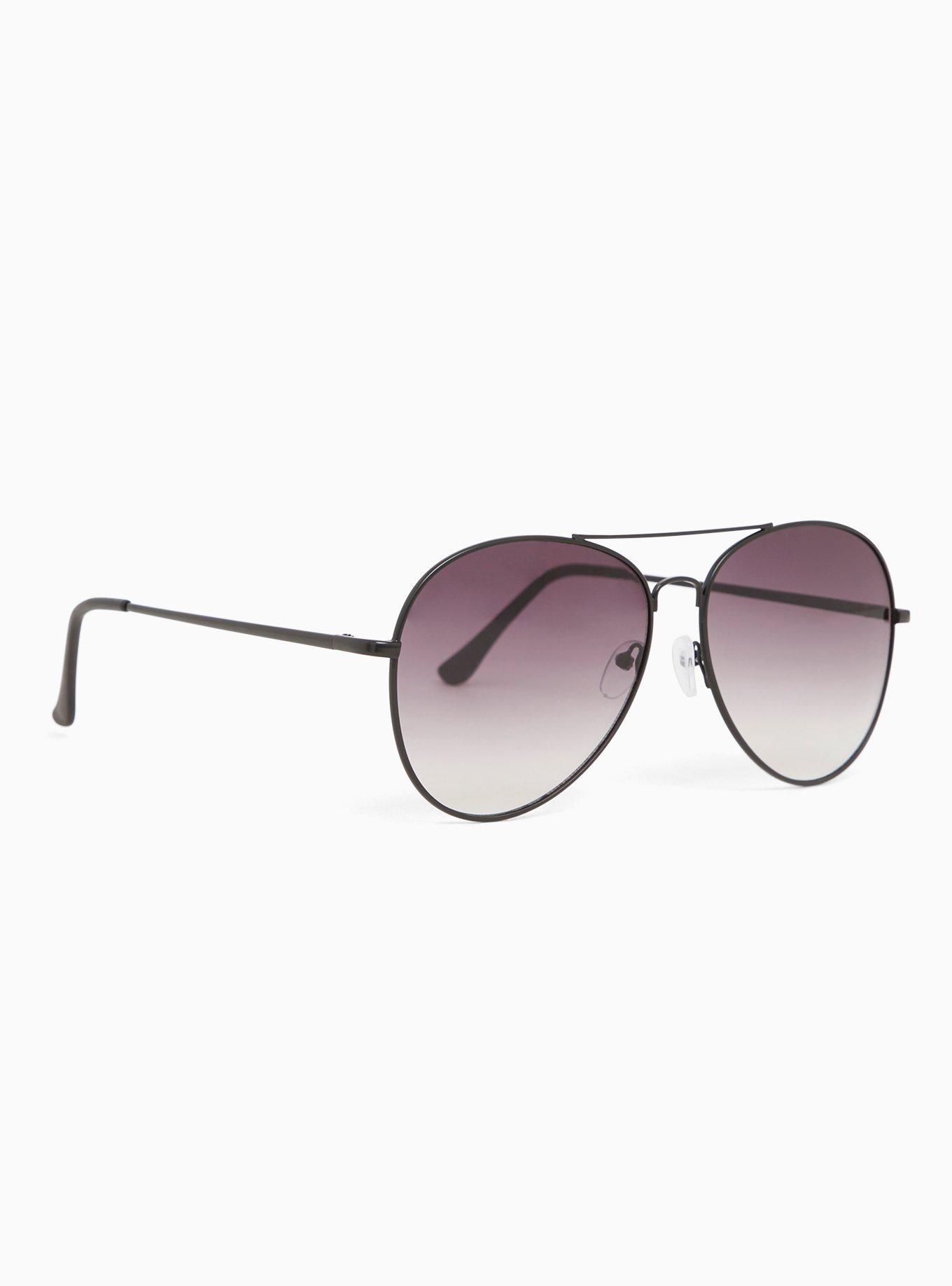 Black Tinted Aviator Sunglasses, , alternate